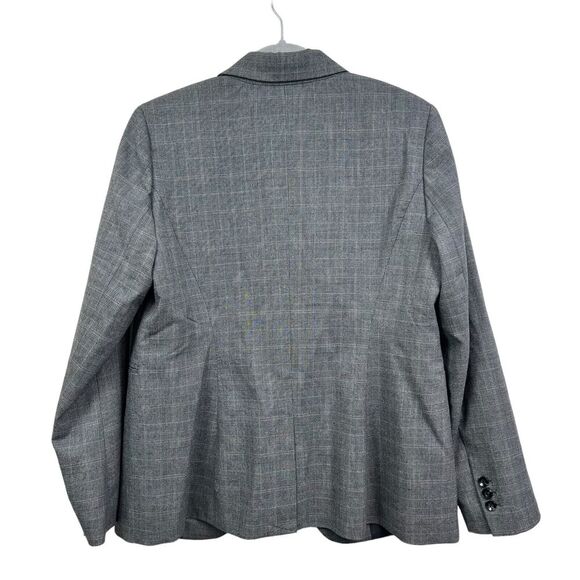 Adrienne Vittadini Womens Blazer Suit 1 Button Lined Vented Window Pane Gray‎ L - Picture 5 of 6